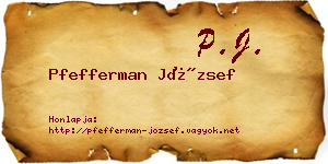 Pfefferman József névjegykártya